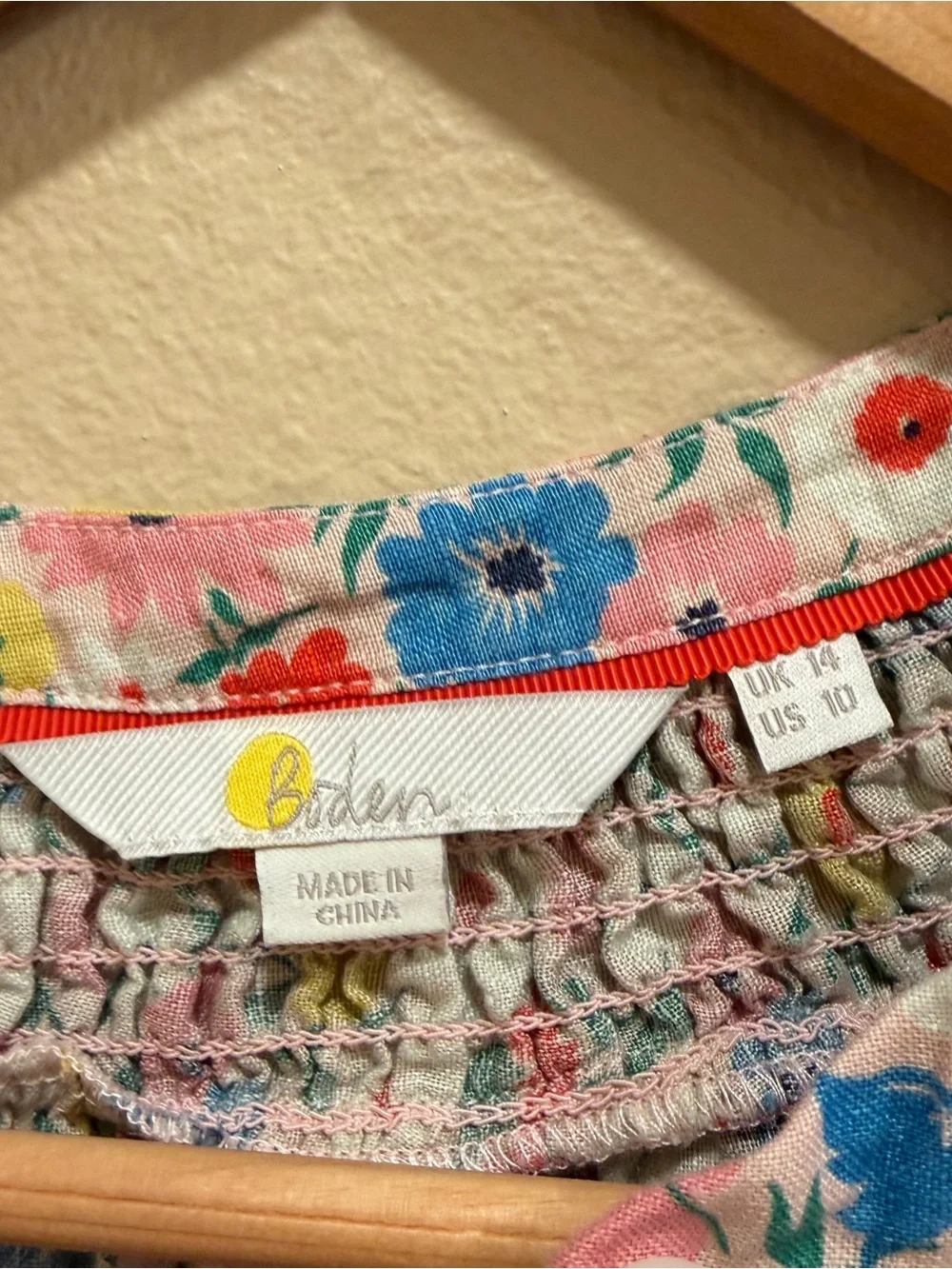 Boden Pure Linen Multicolor Floral Button-Front Blouse 10